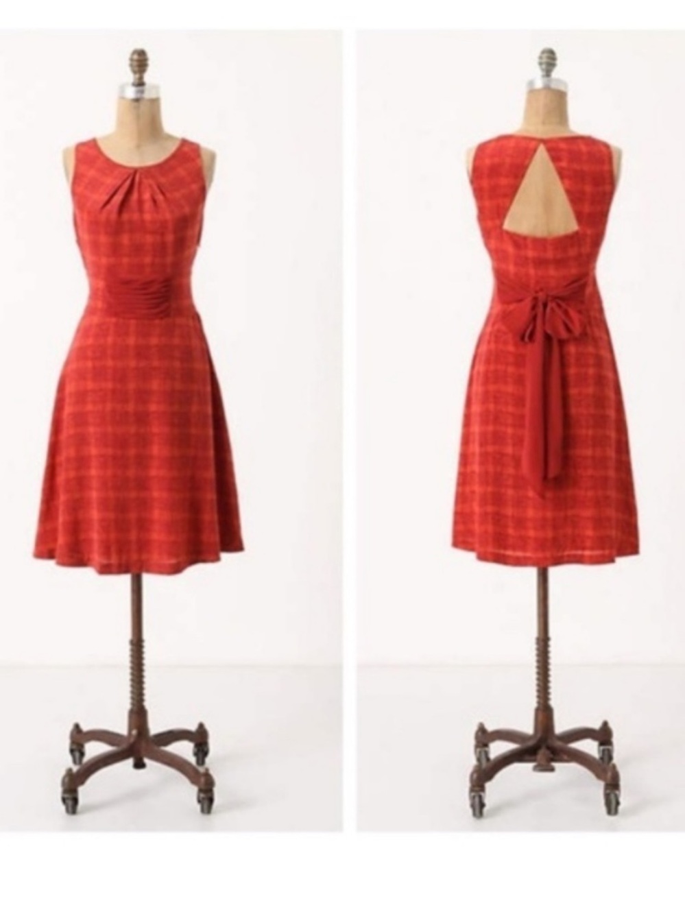 Anthropologie Girls from Savoy Plaid Silk Dress